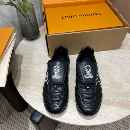 FOOTPRINT SOCCER SNEAKER IN BLACK CALFSKIN