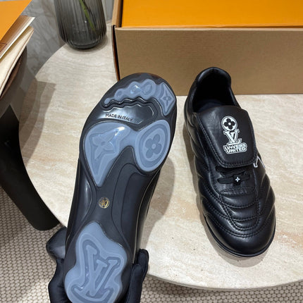 FOOTPRINT SOCCER SNEAKER IN BLACK CALFSKIN