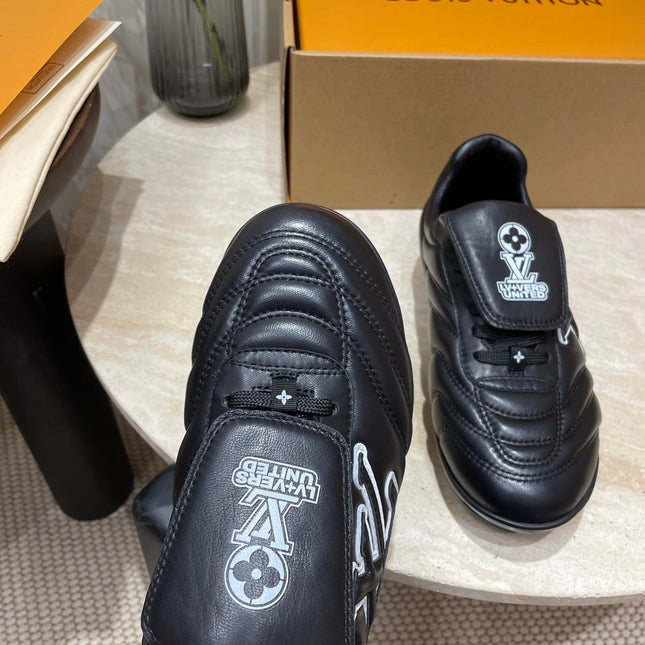 FOOTPRINT SOCCER SNEAKER IN BLACK CALFSKIN