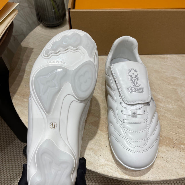 FOOTPRINT SOCCER SNEAKER IN WHITE CALFSKIN