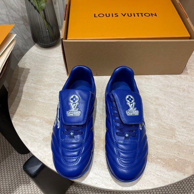 FOOTPRINT SOCCER SNEAKER IN COBALT BLUE CALFSKIN