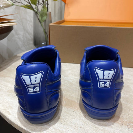 FOOTPRINT SOCCER SNEAKER IN COBALT BLUE CALFSKIN