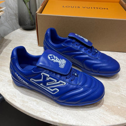 FOOTPRINT SOCCER SNEAKER IN COBALT BLUE CALFSKIN