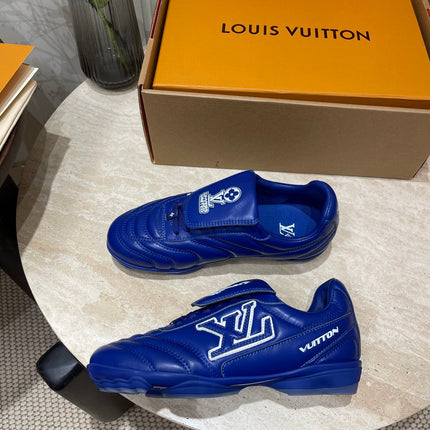 FOOTPRINT SOCCER SNEAKER IN COBALT BLUE CALFSKIN
