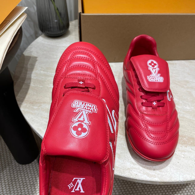 FOOTPRINT SOCCER SNEAKER IN CHERRY RED CALFSKIN