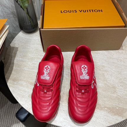 FOOTPRINT SOCCER SNEAKER IN CHERRY RED CALFSKIN