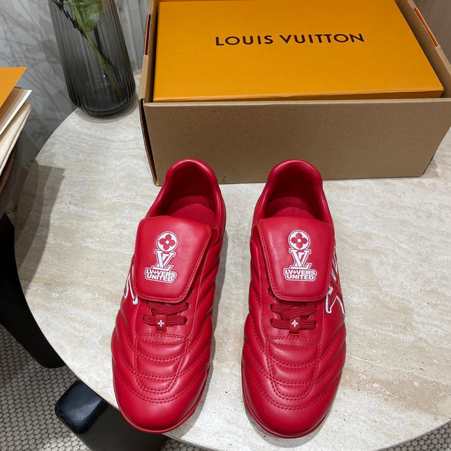 FOOTPRINT SOCCER SNEAKER IN CHERRY RED CALFSKIN