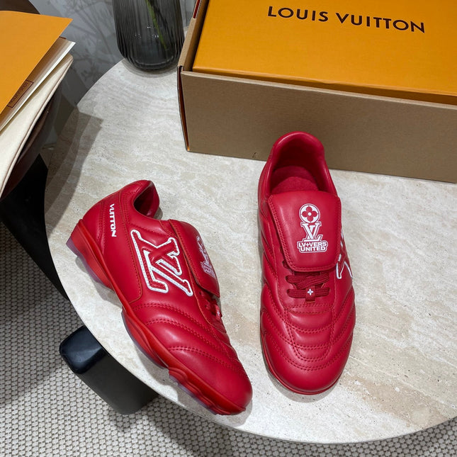 FOOTPRINT SOCCER SNEAKER IN CHERRY RED CALFSKIN