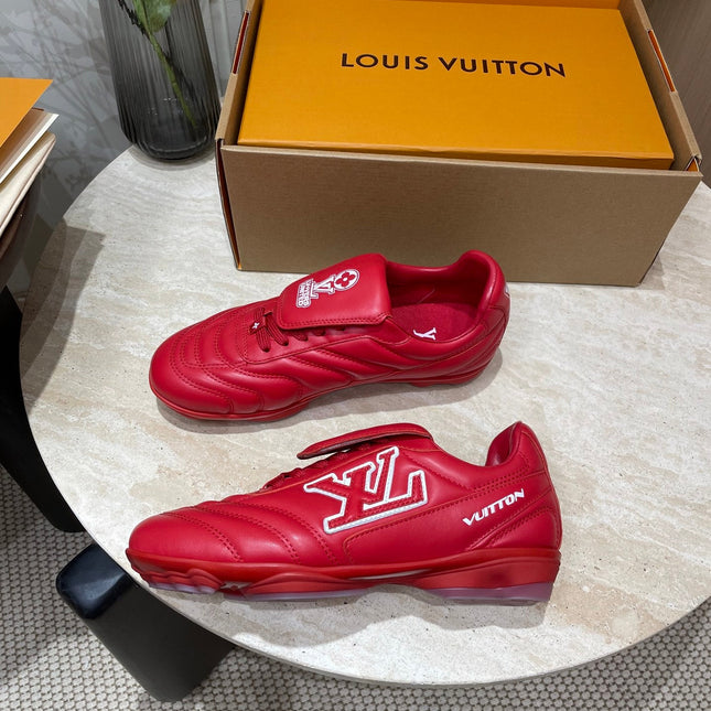 FOOTPRINT SOCCER SNEAKER IN CHERRY RED CALFSKIN