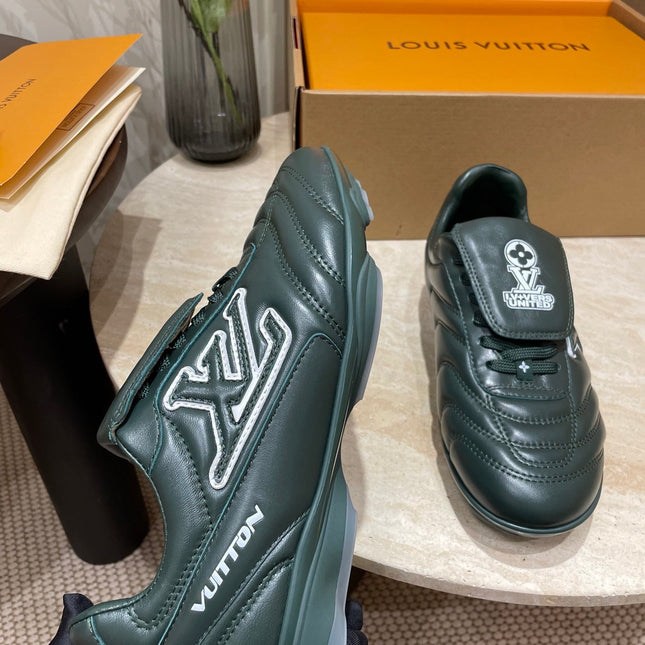 FOOTPRINT SOCCER SNEAKER IN FOREST GREEN CALFSKIN