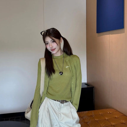 MIUMIU SHORT-SLEEVE KNIT TOP STYLE 409