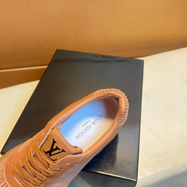 LV SNEAKERS IN RUSSET BROWN CALFSKIN AND SUEDE