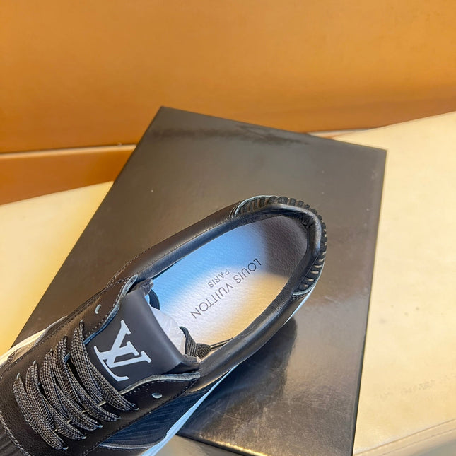 LV SNEAKERS IN BLACK CALFSKIN AND SUEDE