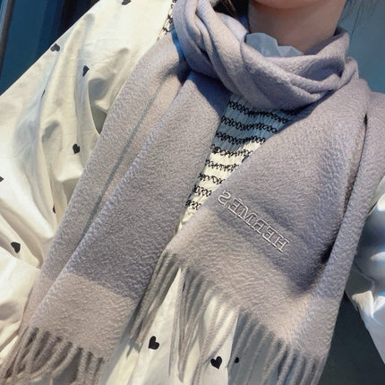 SCARF 180 CM IN LAVENDER GRAY CASHMERE 366049