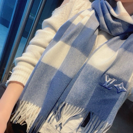 SCARF 185 CM IN BLUE CASHMERE 387890