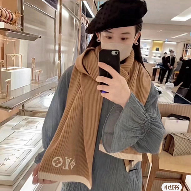 HEADLINE SCARF 200 CM IN PEANUT BROWN WOOL 393251