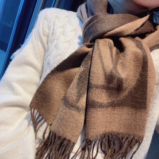 SCARF 180 CM IN MEDIUM BROWN CASHMERE 398244