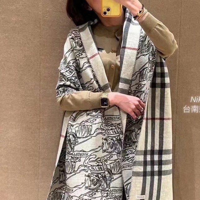REVERSIBLE EKD STONE GRAY CASHMERE 210 CM SCARF 407191