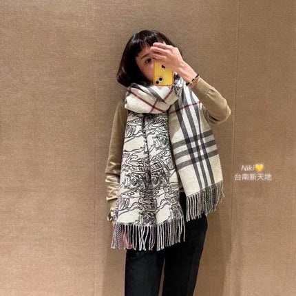REVERSIBLE EKD STONE GRAY CASHMERE 210 CM SCARF 407191