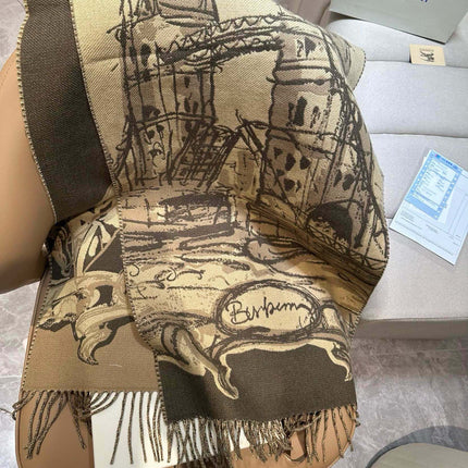 TOWER BRIDGE CASHMERE 210 CM SCARF SAND BROWN 410075