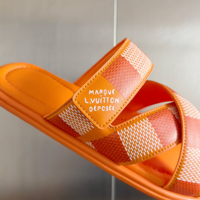 LV VENICE MULE SLIDE SANDALS MONOGRAM TIGER ORANGE