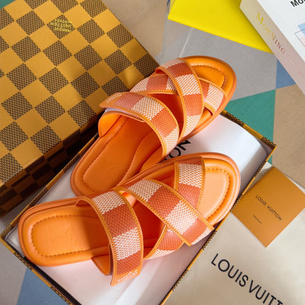 LV VENICE MULE SLIDE SANDALS MONOGRAM TIGER ORANGE