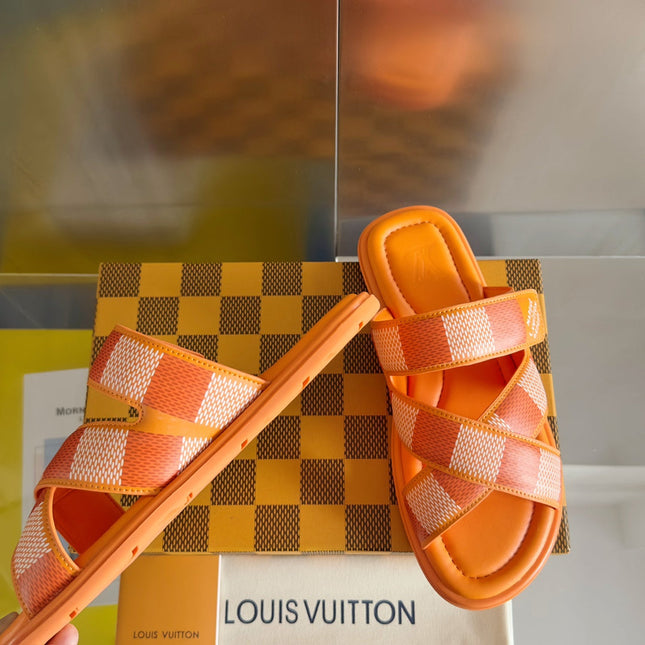 LV VENICE MULE SLIDE SANDALS MONOGRAM TIGER ORANGE