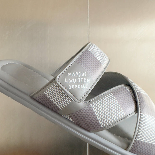 LV VENICE MULE SLIDE SANDALS MONOGRAM GRAY
