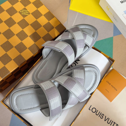 LV VENICE MULE SLIDE SANDALS MONOGRAM GRAY