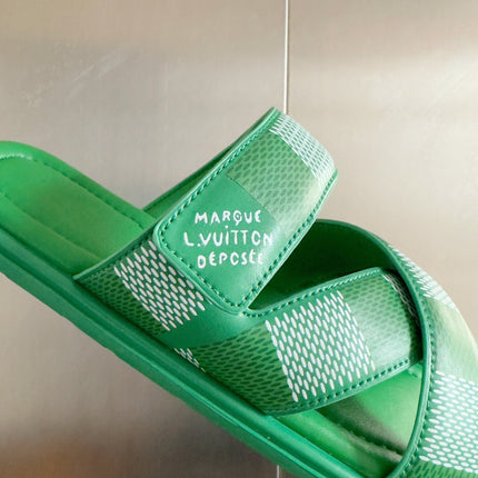 LV VENICE MULE SLIDE SANDALS MONOGRAM KELLY GREEN