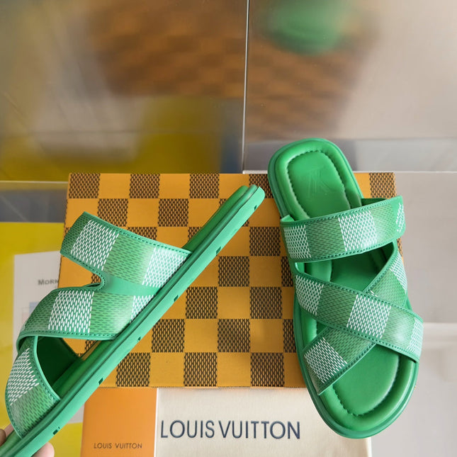 LV VENICE MULE SLIDE SANDALS MONOGRAM KELLY GREEN