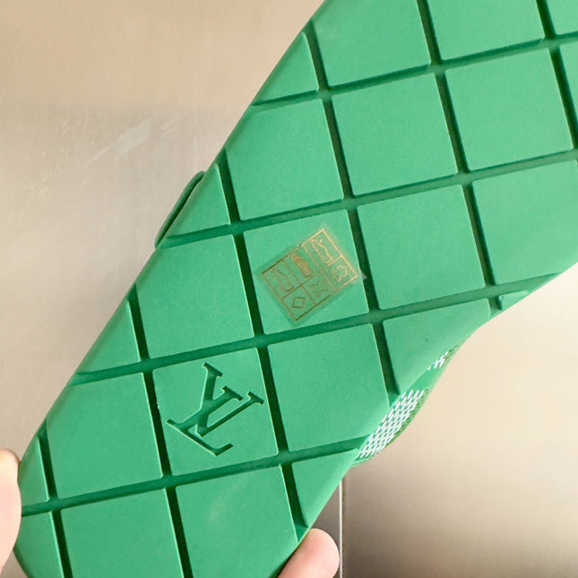 LV VENICE MULE SLIDE SANDALS MONOGRAM KELLY GREEN