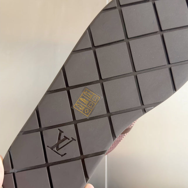 LV VENICE MULE SLIDE SANDALS MONOGRAM CARAMEL BROWN