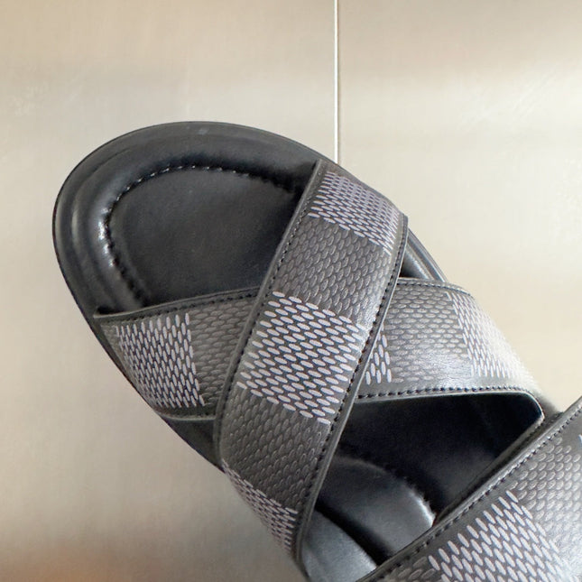 LV VENICE MULE SLIDE SANDALS MONOGRAM BLACK