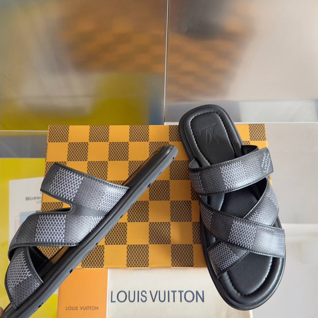 LV VENICE MULE SLIDE SANDALS MONOGRAM BLACK