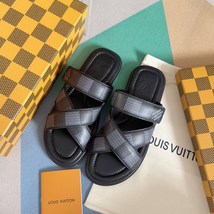 LV VENICE MULE SLIDE SANDALS MONOGRAM BLACK