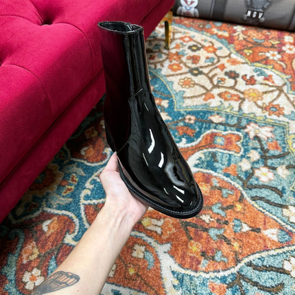SL YVES NEW BOOTS BLACK POLISHED CALFSKIN