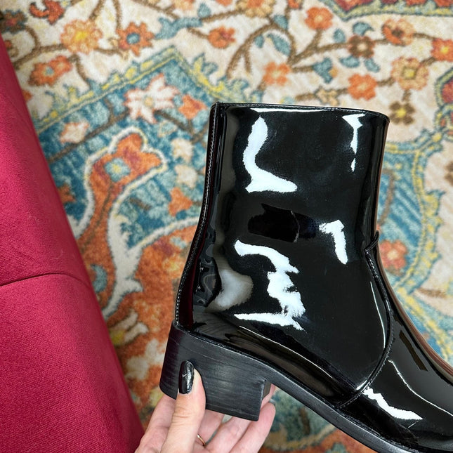 SL YVES NEW BOOTS BLACK POLISHED CALFSKIN
