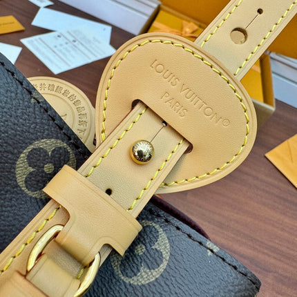 ALL IN BB BAG 18 IN BROWN MONOGRAM COATED CANVAS AND CALFSKIN