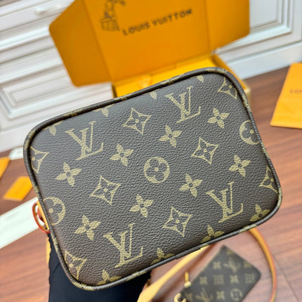 ALL IN BB BAG 18 IN BROWN MONOGRAM COATED CANVAS AND CALFSKIN