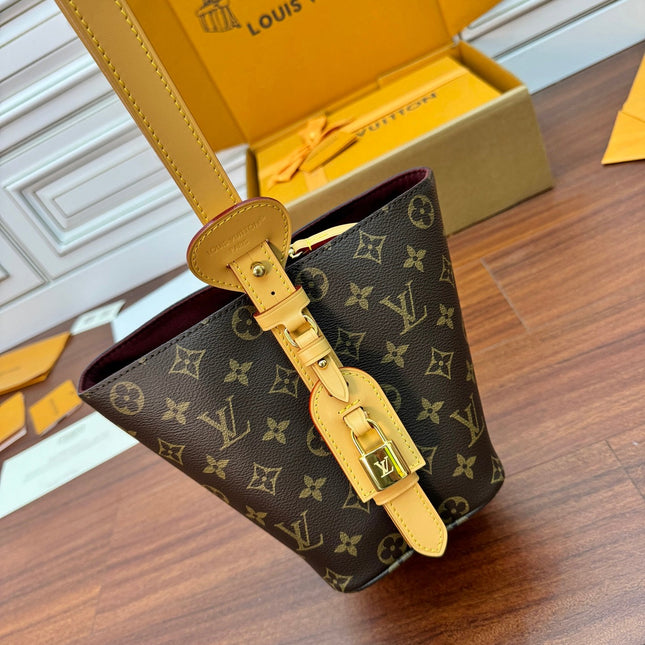 ALL IN BB BAG 18 IN BROWN MONOGRAM COATED CANVAS AND CALFSKIN