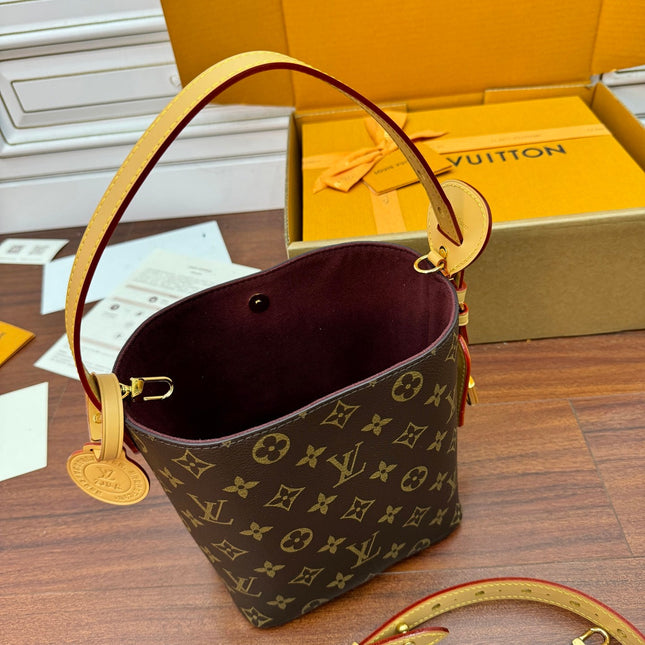 ALL IN BB BAG 18 IN BROWN MONOGRAM COATED CANVAS AND CALFSKIN