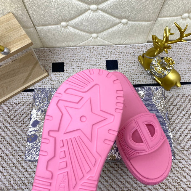 DIOR FLAT SLIDES 25S IN PINK TPU