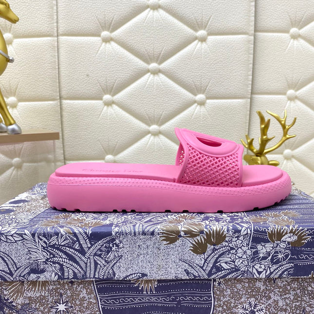 DIOR FLAT SLIDES 25S IN PINK TPU