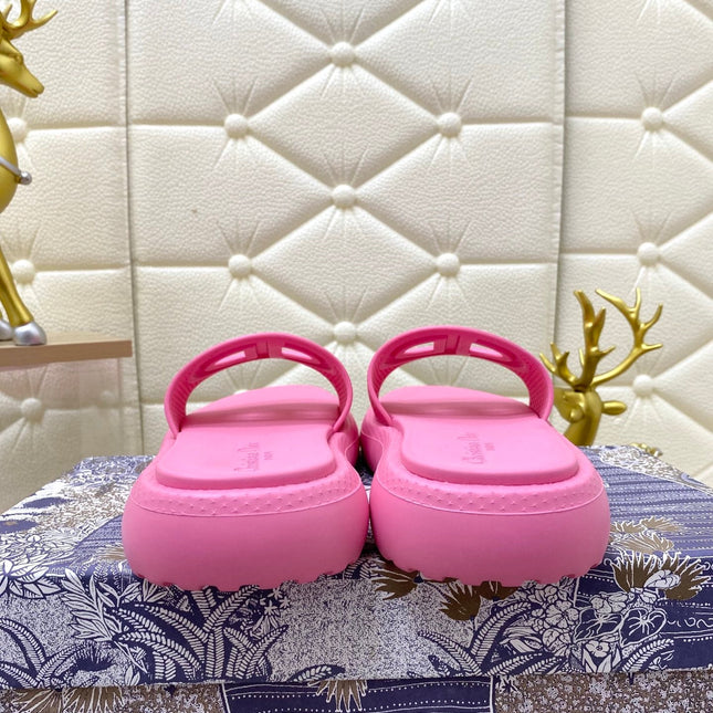 DIOR FLAT SLIDES 25S IN PINK TPU