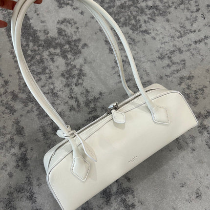 LE TECKEL MEDIUM BAG 32 IN WHITE GOATSKIN