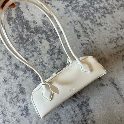 LE TECKEL SMALL BAG 27 IN WHITE GOATSKIN