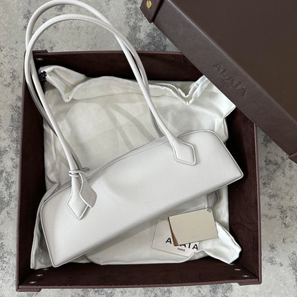 LE TECKEL SMALL BAG 27 IN PLATINUM GOATSKIN