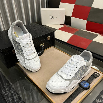 CD B27 LOW-TOP SNEAKER WHITE AND GRAY CALFSKIN