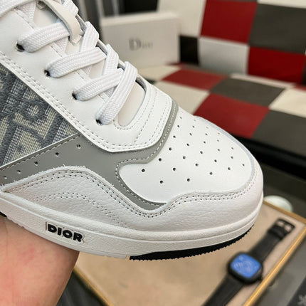 CD B27 LOW-TOP SNEAKER WHITE AND GRAY CALFSKIN